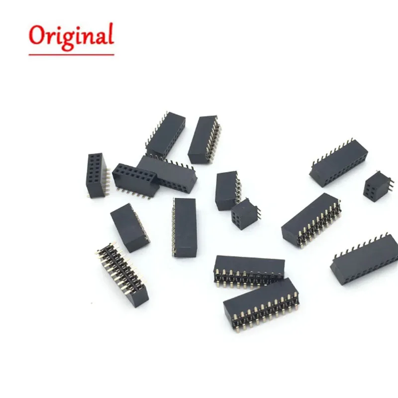 10PCS 1.27mm 1.27 Double Row Female Breakaway PCB Board Pin Header socket Connector Pinheader 2*5 2*10 2*12 2*15 2*20 2* 3-50P