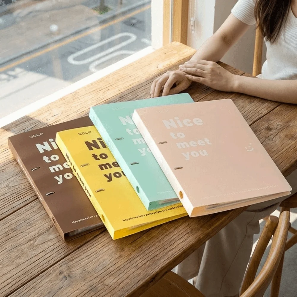 Practical PP Loose Leaf File Bag Set Detachable Waterproof A4 File Folder Large Capacity Test Paper Storage Clip Study Document