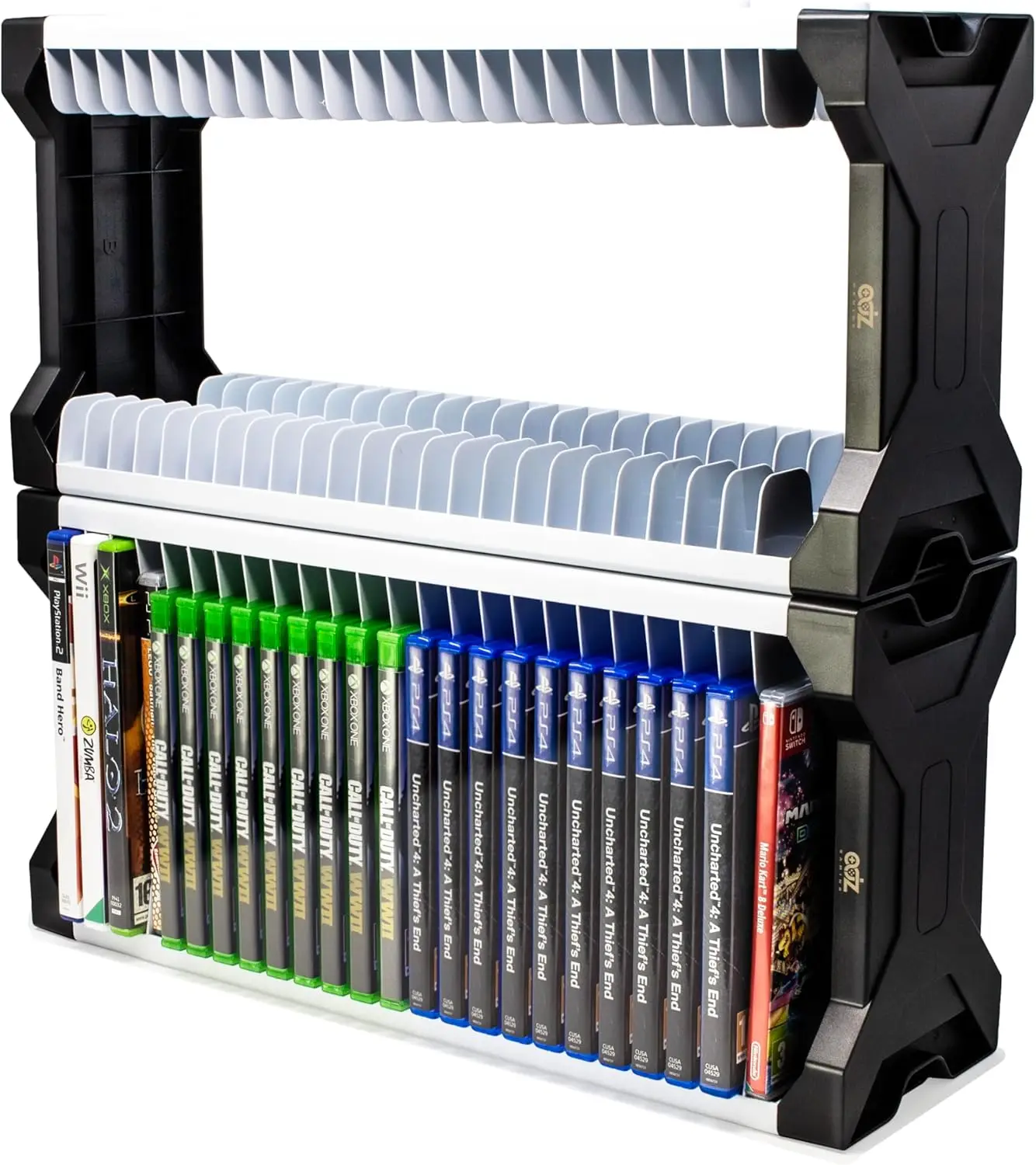 

Universal Game Holder - 46 Storage Tower for PS2, PS3, PS4, PS5, Xbox 360, Xbox One, Wii Switch Games and DVDs