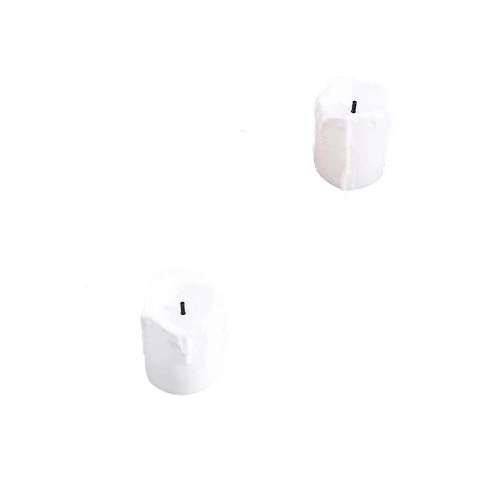 2 Pcs Candles LED Lights Lamps Flashing Fragrance Party Decorations White