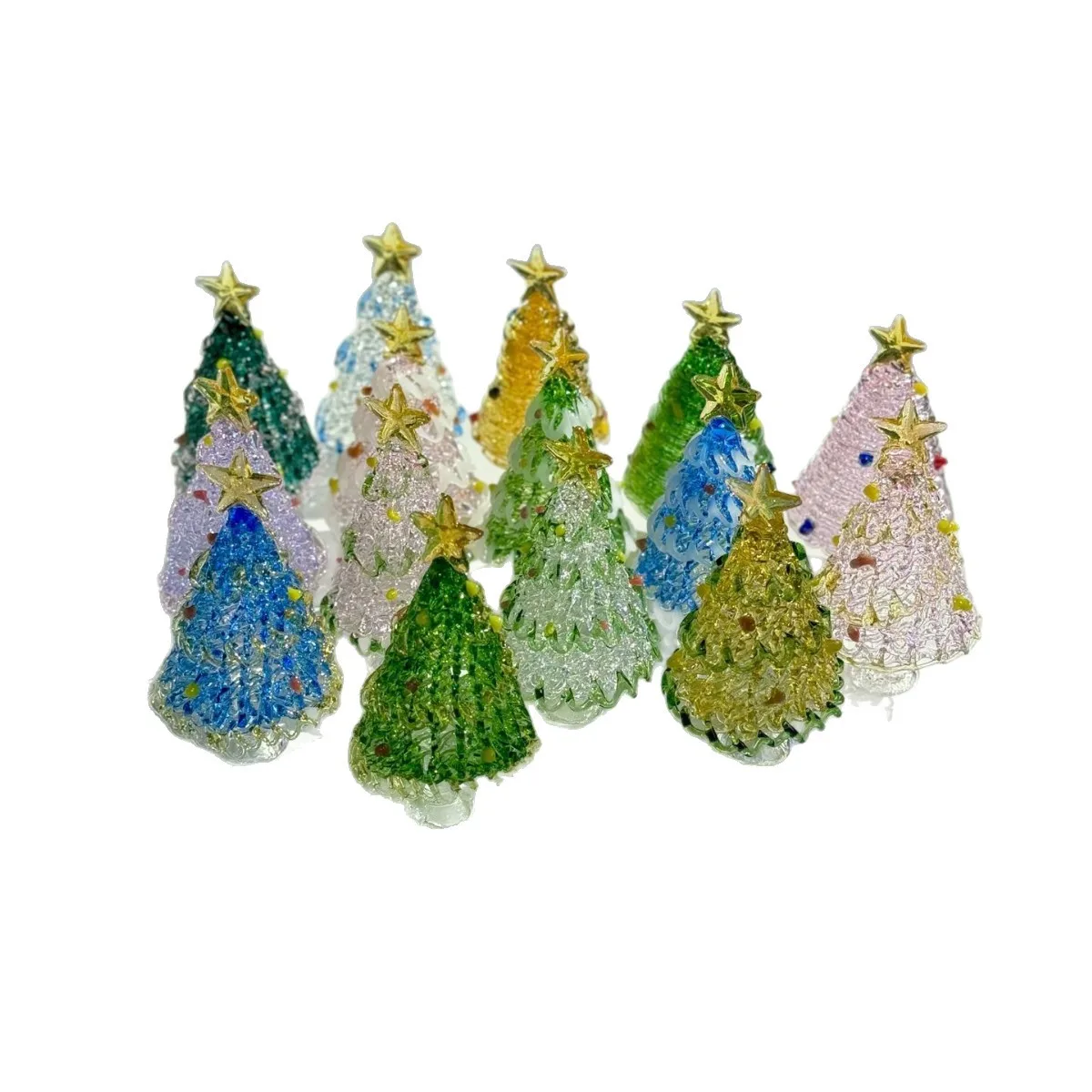 Glass Christmas Tree Glass Art Christmas Gift Desktop Decoration Gift Ornament