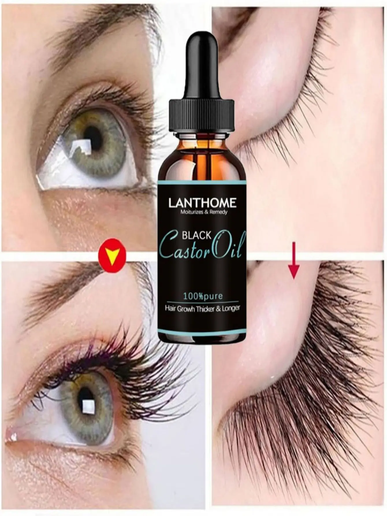 Eyelash Growth Serum Eyebrow Oil Essential Oils Essence Castor Oil Eyelash Lifting Enhancer Fuller Thicker Longer Treatment