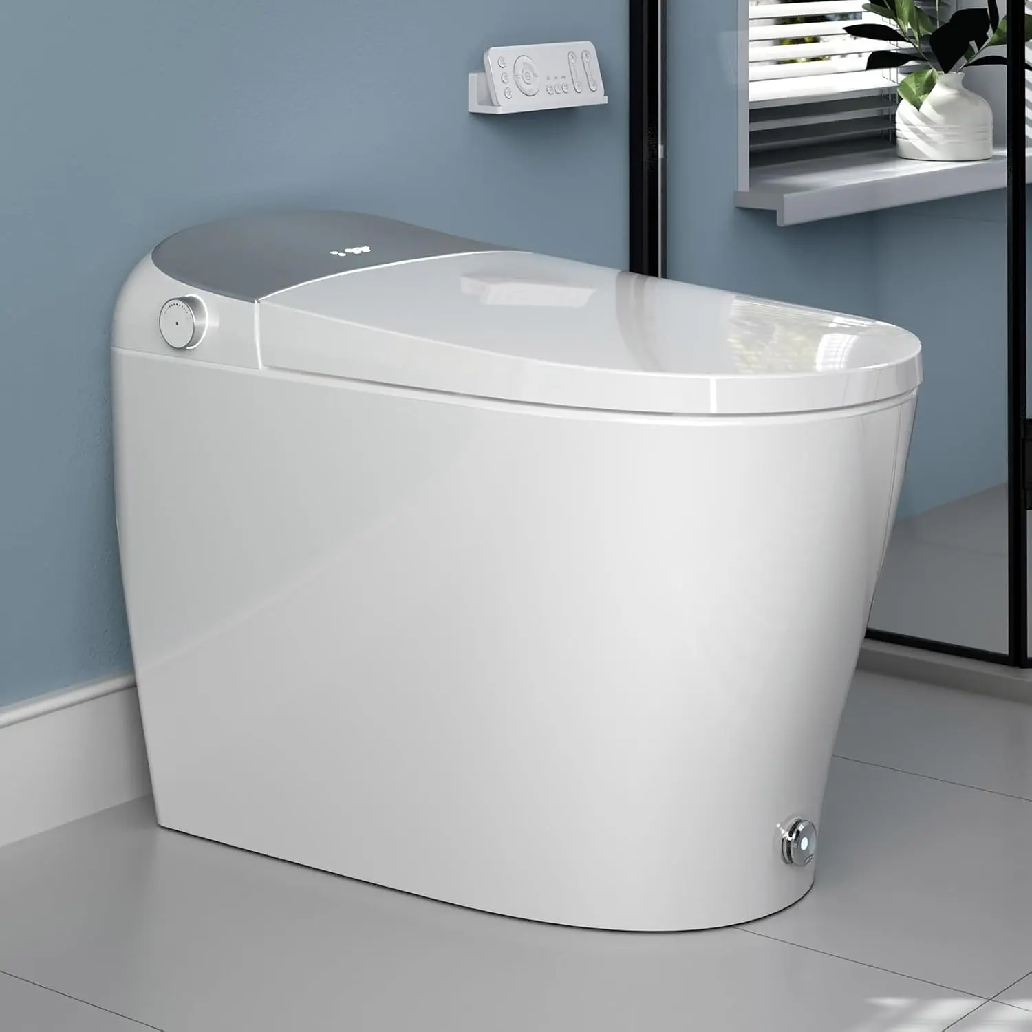 Smart Bidet Toilet with Auto Open/Close Lid Heated Toilet Seat Instant Bidet Warm Water and Dryer Elongated Tankless Toilet