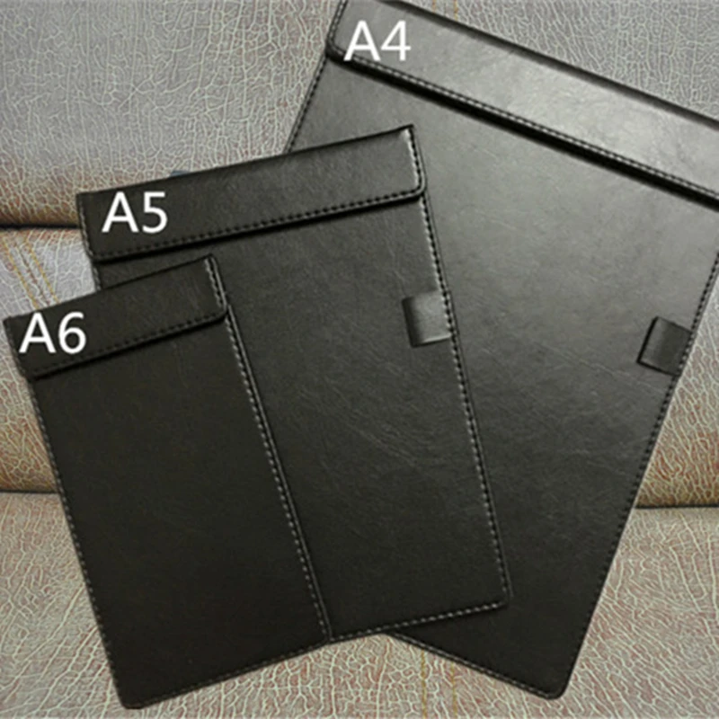 A4/A5/A6 Signature Folder Board Leather Writing Pad Hotel Conference Padfolio Leather Manager Board school office supplies