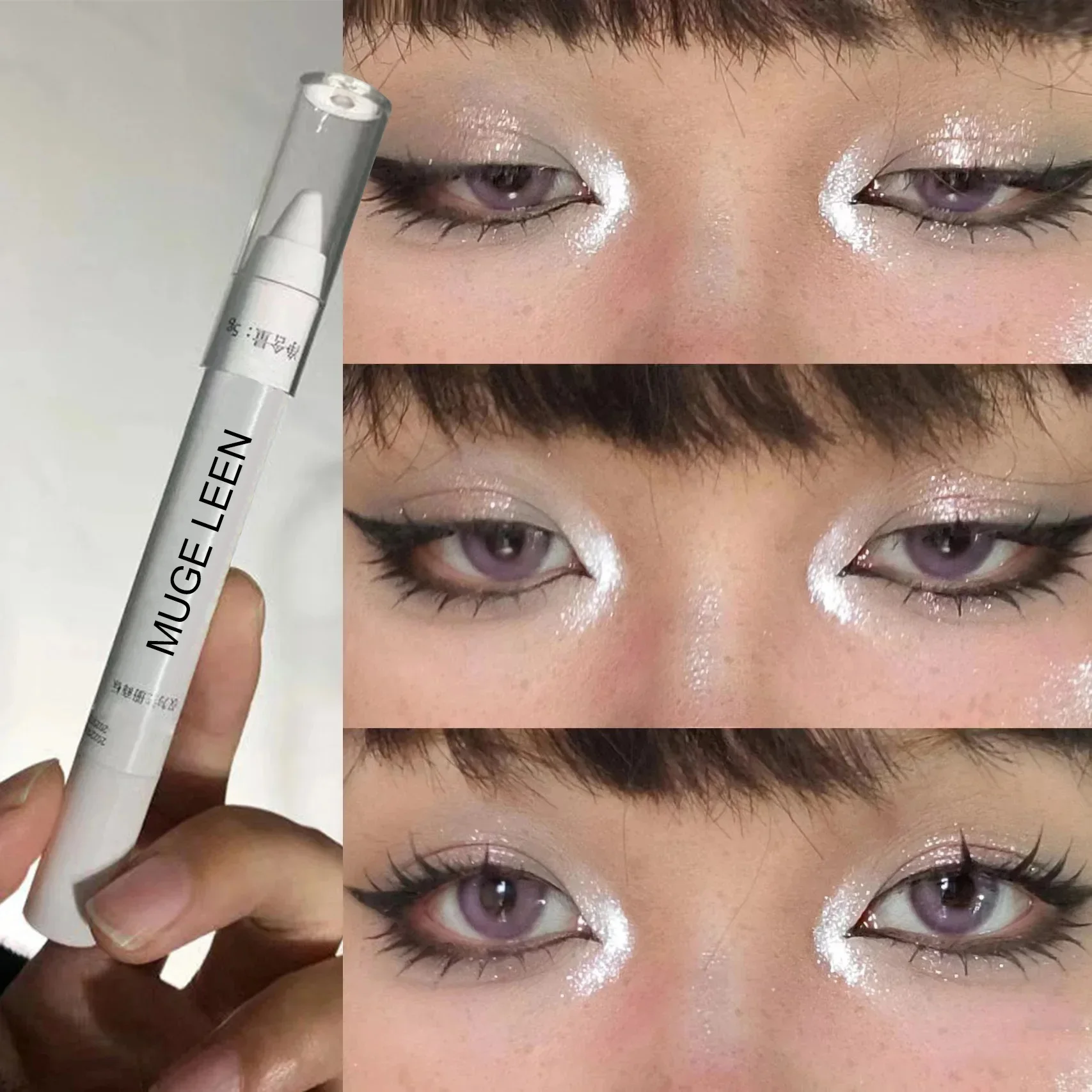 Parel Matte Witte Eyeliner Pen Eyeliner Pen Heldere Flits, Hoogglans Oogschaduwstok Waterdicht Bruinen, Zijden Pen Schoonheid Gezondheid