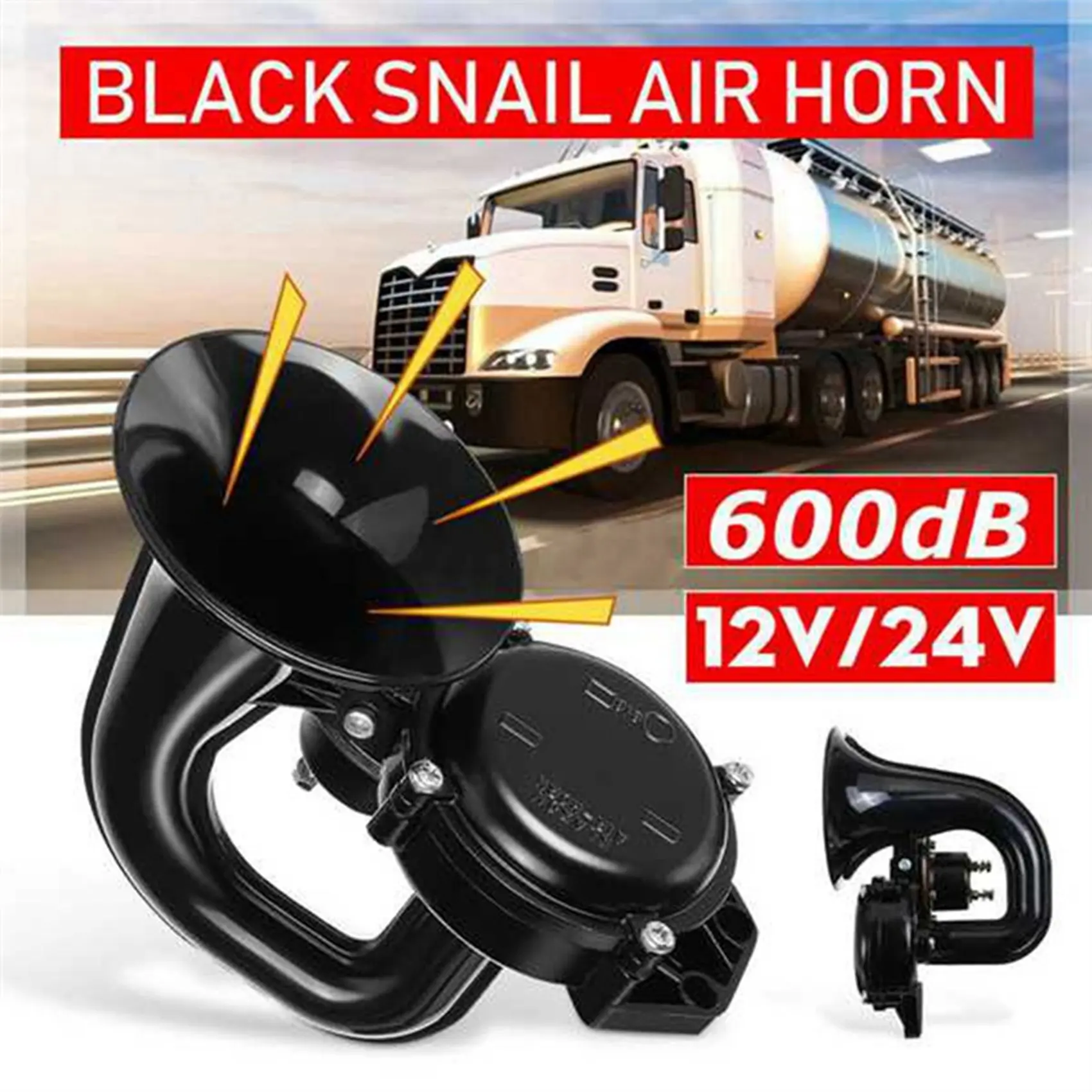 12V/24V Auto Air Horn Alto Caminhão Trompete Air Horn com Válvula Elétrica Plana para Carro Veículo Caminhões Ônibus Van