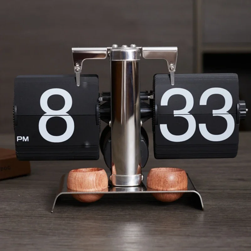 

Table Clocks Nordic Flip Page Digital Wood Sweet Desk Decoration Home Items Stylish Gadgets Clocks Living Room Office