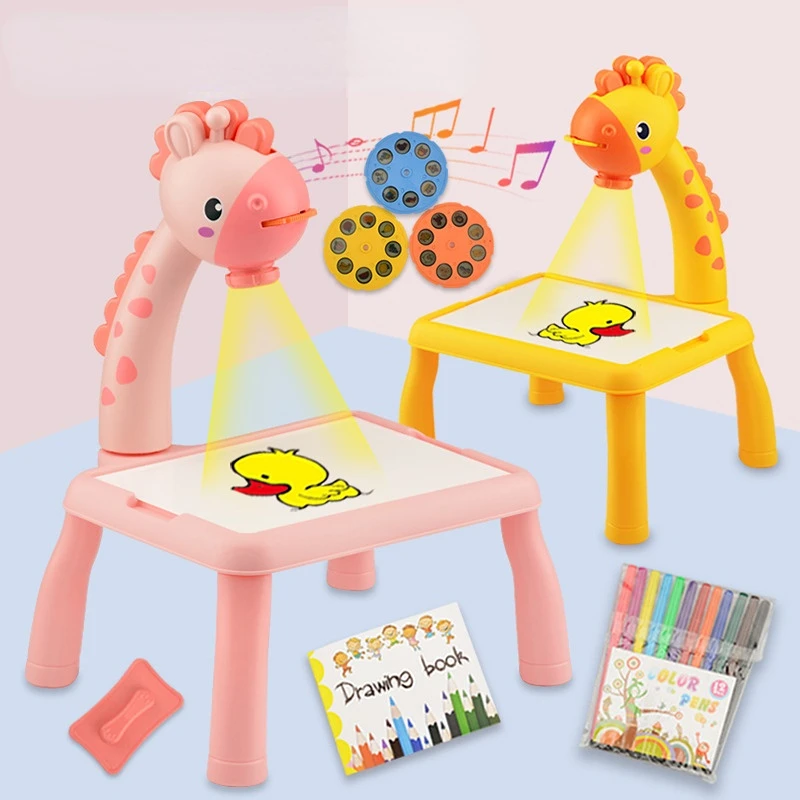 Children's projection drawing board erasable drawing table magnetic writing board early childhood education doodling board toys