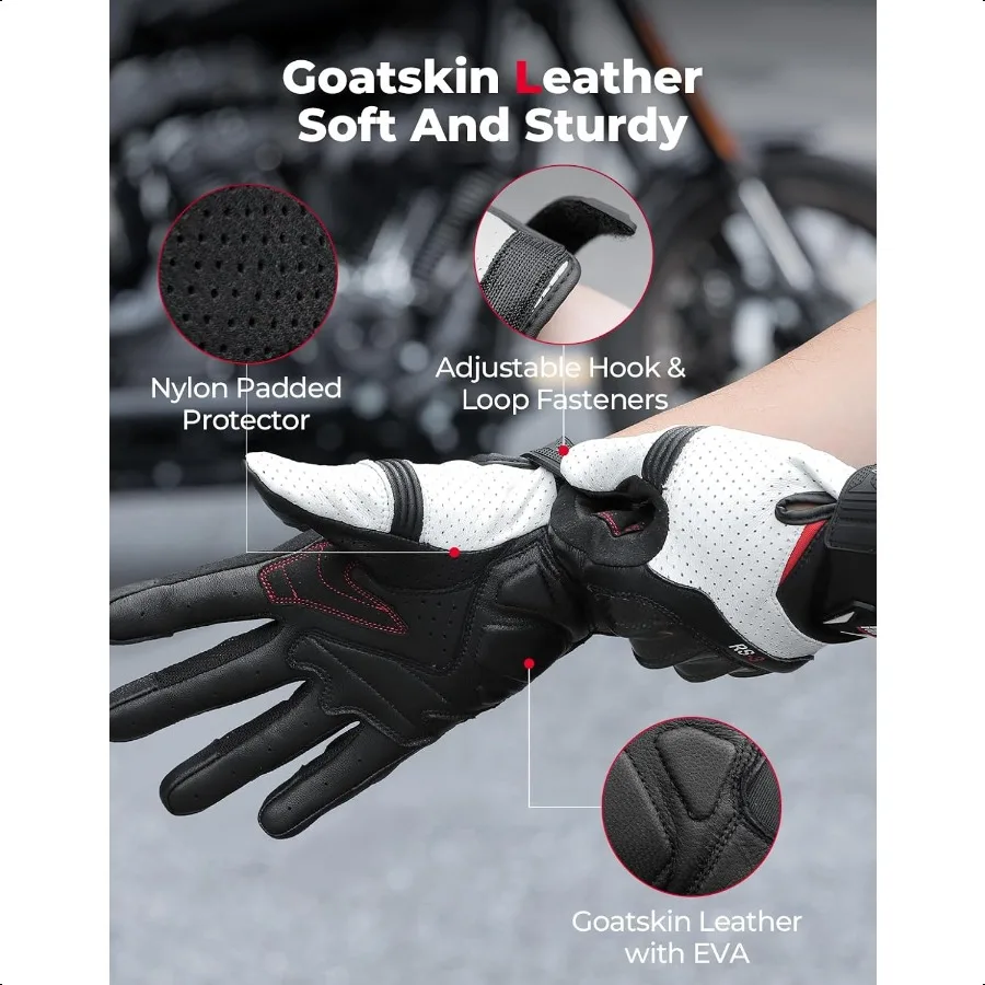 قفازات جلد الغنم للدراجات النارية للرجال قفازات واقية للدراجات النارية للدراجات النارية موتوكروس الترابية دراجة دراجة سباق ATV U #5