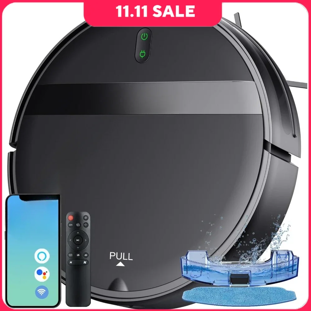 

Commercial Washing Robots with App/Voice Control, Wet/Dry & Edge Cleaning, 2 in 1 Robot Vacuum and Mop Combo