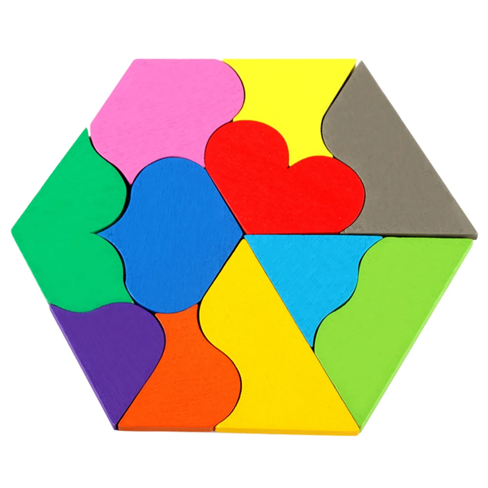 

Heart-shaped Puzzle Geometry Puzzles Early Learning Three-dimensional Toy Wooden Child