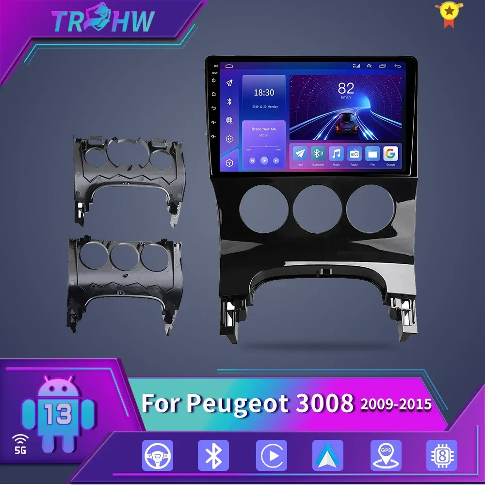 

GPS Navigation Android Auto for Peugeot 3008 2009 - 2016 Car Radio Multimedia Player QLED Touch Screen Wireless Carplay WiFi BT