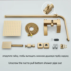 Wallwasserfall -Wasserhahn, in Gold gebürstet, 3 in 1 Duschsystem, rotierende Schnabel, Badezimmer -Kits, 3 -Way -Mixer 6 Hauptverkauf Tippen Sie auf Gold gebürstet - №6