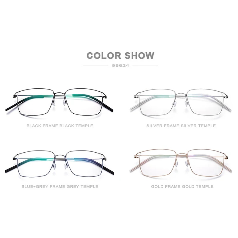 FONEX Titanium Alloy Glasses Men Eyeglasses Frame New Women Korean Morten Screwless Eyewear 98624