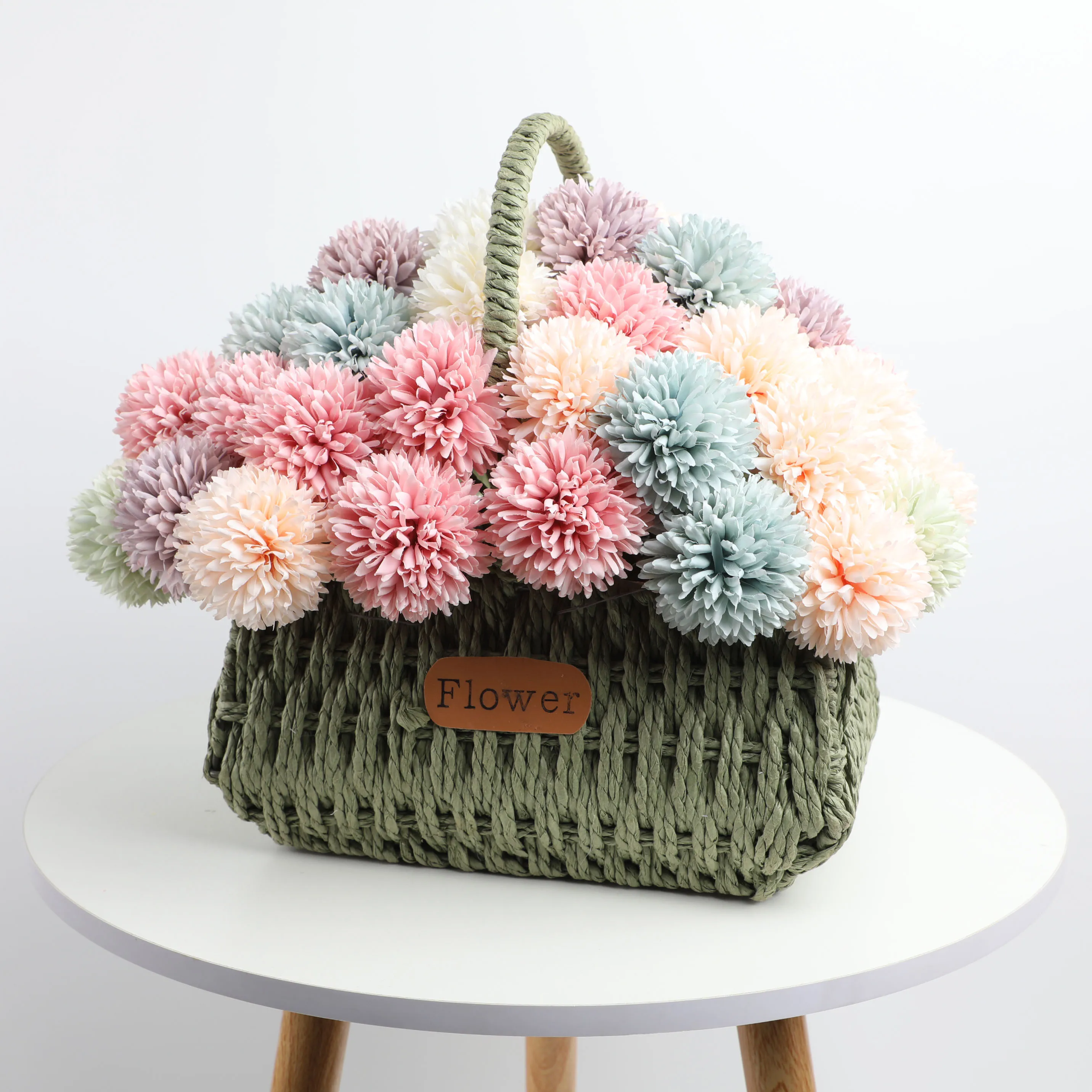 

1/6/12PCS Bohemian Dandelion Floral Ball - Artificial Wedding Centerpiece, Home Hotel Decor, DIY Craft, Multi-Color