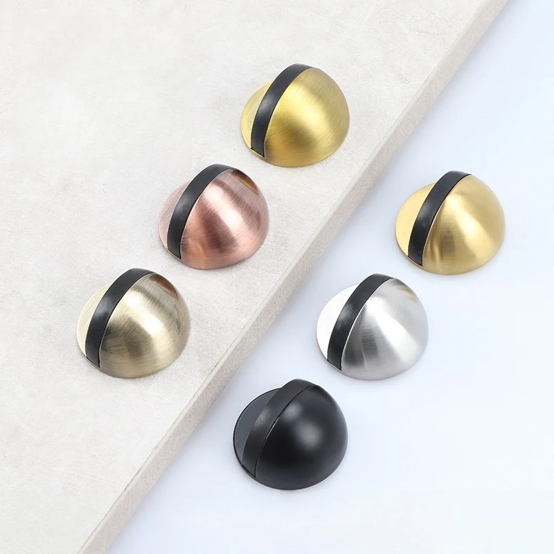 Non-Drilling Magnetic Floor Mount Door Stopper Silicone Anti-Collision Windproof Buffer For Glass Bedroom Door Hardware