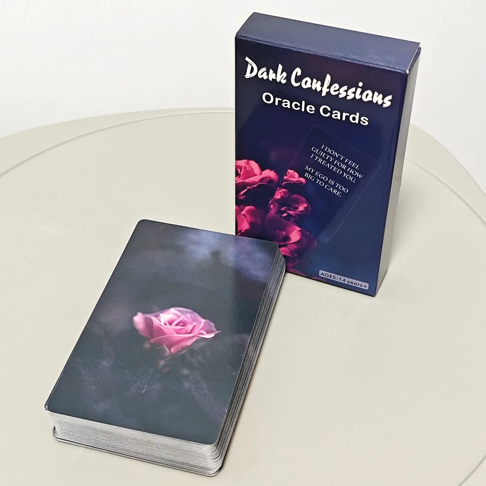 10.3*6cm Dark Confessions Oracle Cards Twin Flame Oracle Cards Love Keywords, Messages Deck, Dark Shadow 50 Pcs Cards