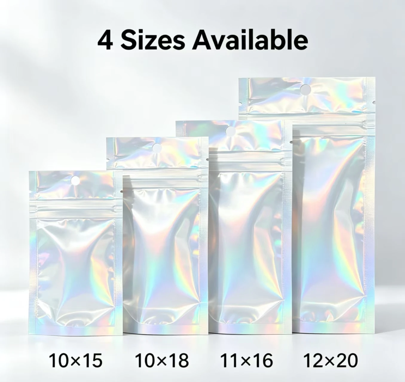 100 Pieces Silver Laser Glossy Seal Bags Waterproof Mini Packaging Bag For Gifts Jewelry Earring Packing