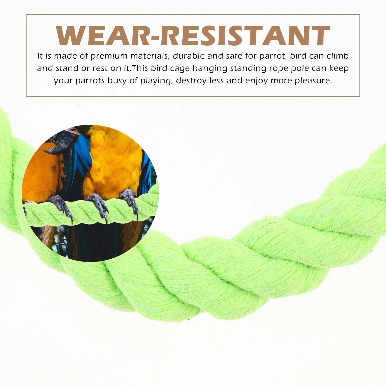 

2 Pcs Parrot Standing Stick Bird Leg Exercise Rope Perches s Pet Pole Small Cotton