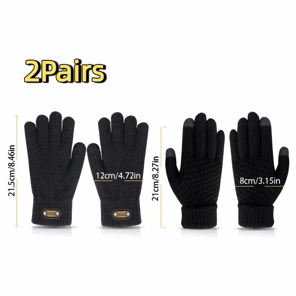 2Pairs الباردة واقية الشتاء قفازات ركوب الدراجات الدافئة المضادة للانزلاق الحرارية قفازات متماسكة لينة تنفس ركوب القفازات الواقية تشغيل