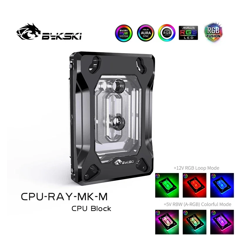 Imagem -03 - Bykski Cpu Block Use para Amd Ryzen3000 Am3 Am4 1950x Tr4 X399 X570 Placa-mãeryzen 3000 5000 7000 5v 3pin A-rgb Aura