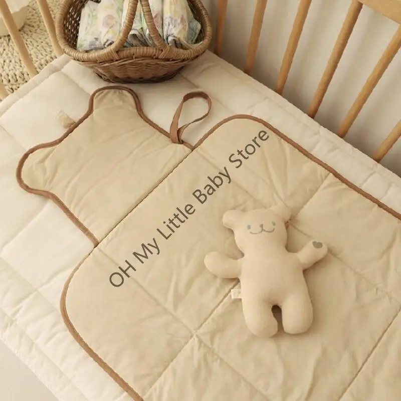 Cambiador pañales plegable M76C, colchón lactancia, almohadilla transpirable para cama cuna para niños