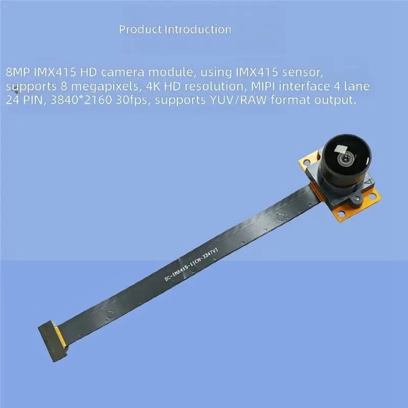 MIPI Camera Module 8MP IMX415 Sensor 4K HD Fixed Focus FOV 200° Panoramic Camera Supports YUV/RAW