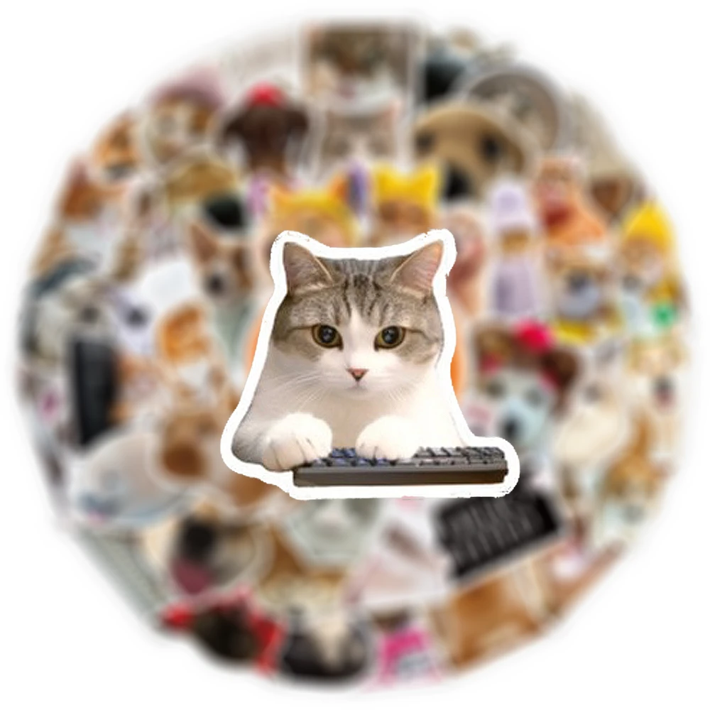 10/30/50pcs Kawaii Cat Dog Meme Cartoon Stickers DIY Skateboard Diary Phone Laptop Funny Cute Animals Graffiti Decals Wholesale