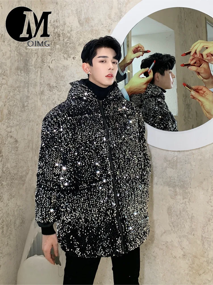 [OIMG] Bulk Niche Hooded Sequined Thick Cotton Jacket