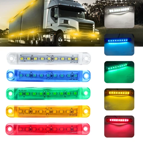 9 luces LED de señal lateral para camión, luz trasera para remolque de coche de 24V, lámpara de giro de freno de marcha atrás, luz impermeable, accesorios para vehículos