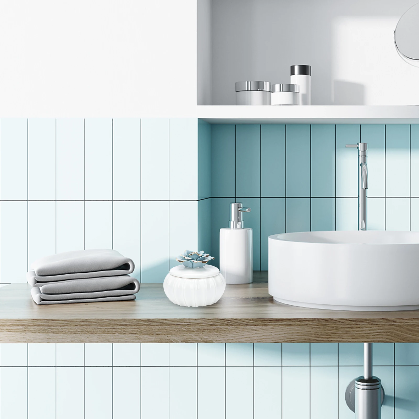 

1Pcs Ceramic Jewelry Box Nordic Rose Pattern Storage Pot Creative Hand-Painted Lid Sealed Decorative Storage Jar Home Gift