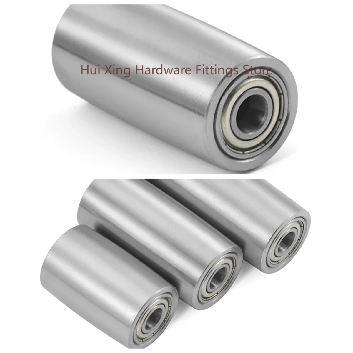 OD 17-80mm Non‑Powered Idler Steel Drum, Dual‑Bearing Curved Guide Roller for Belt‑Tracking/Prevent Belt Deviation & Fall‑off