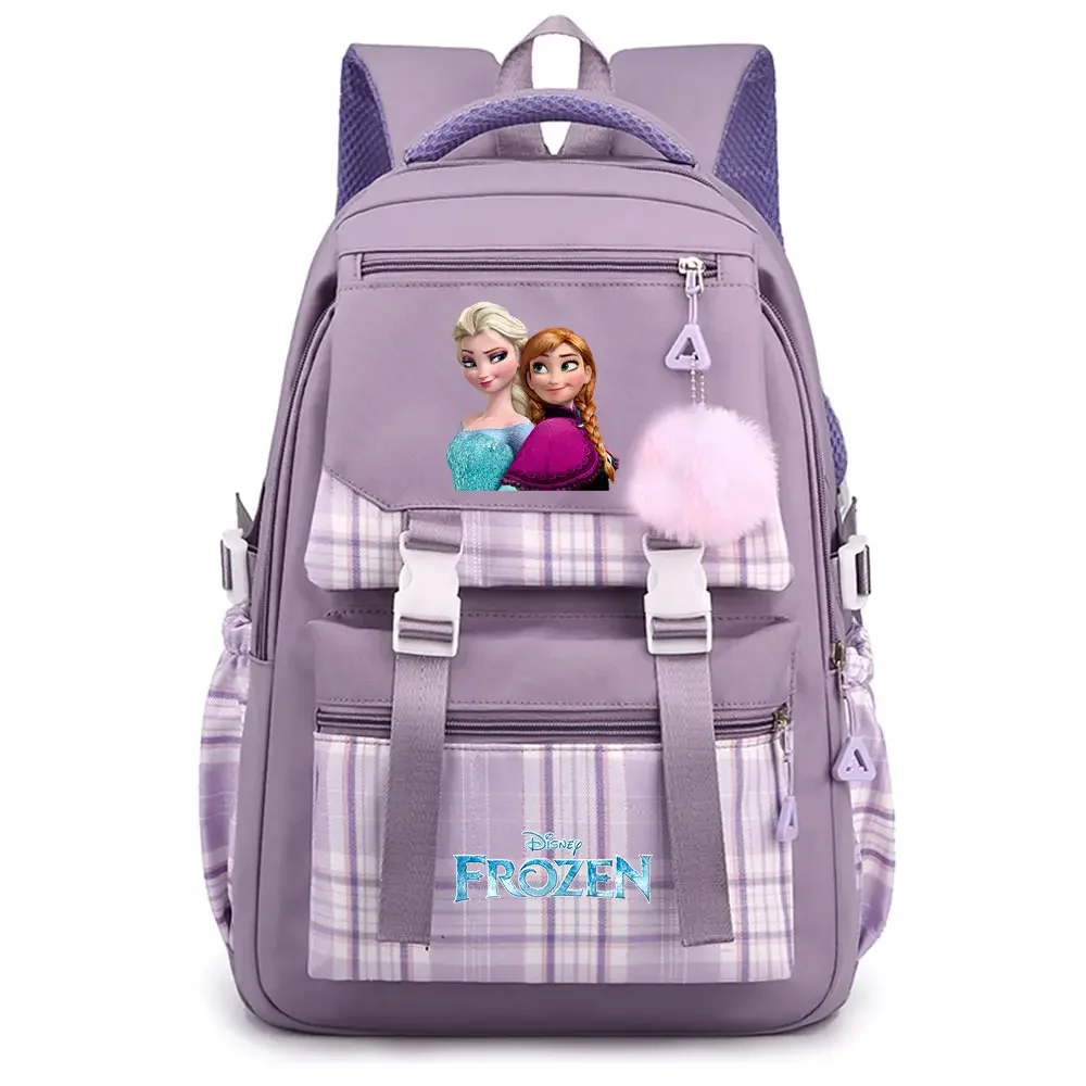 Kawaii Frozen Alsa Anna Prinses Tieners Schooltas Jongen Meisjes Kinderen Schoolboekentassen Student Rugzak Vrouwen geruite reisrugzak