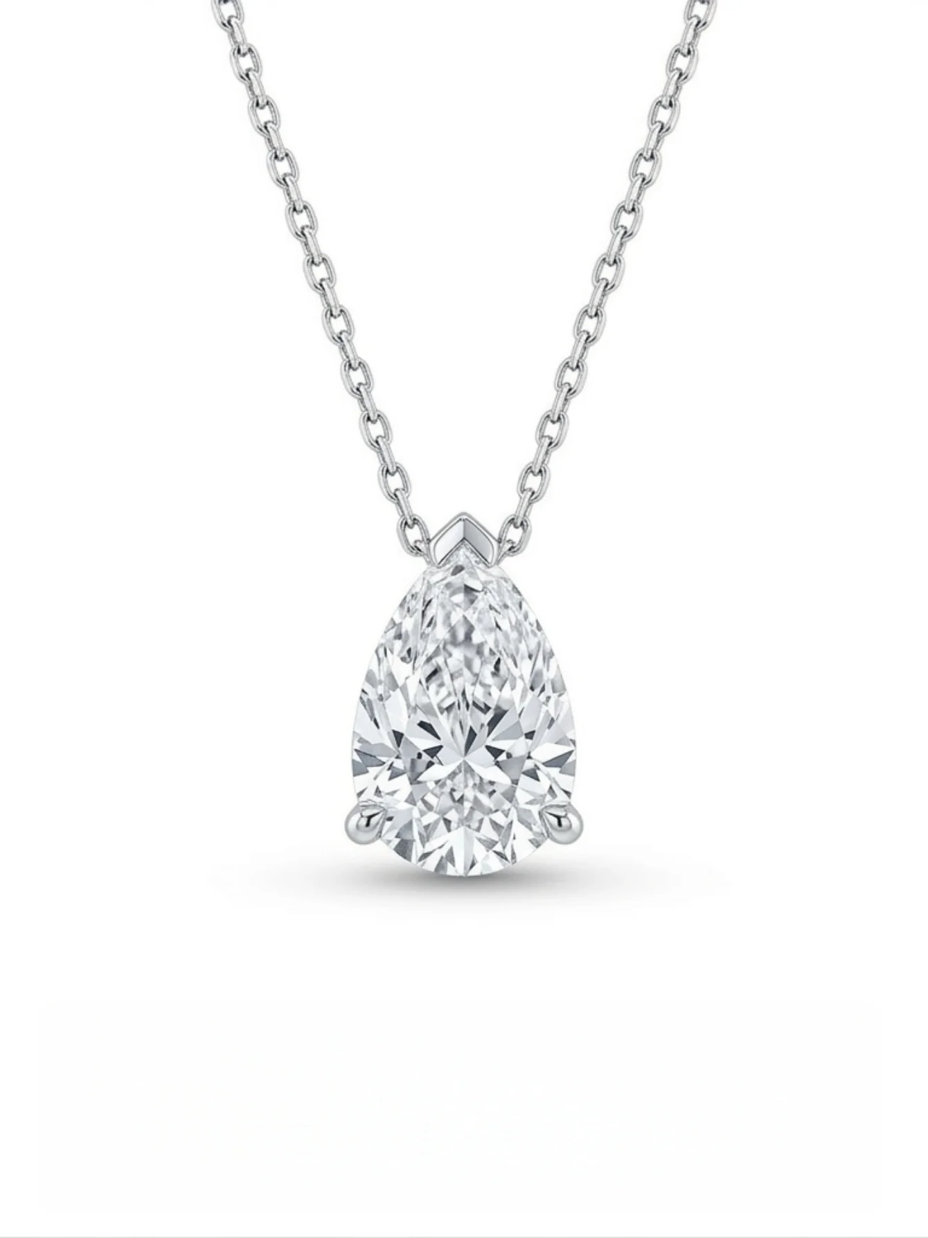 Shiny Teardrop Cubic Zirconia Women Necklace Elegant Pear Cut Crystal Pendant Jewelry for Women Wedding Party Festival Gift