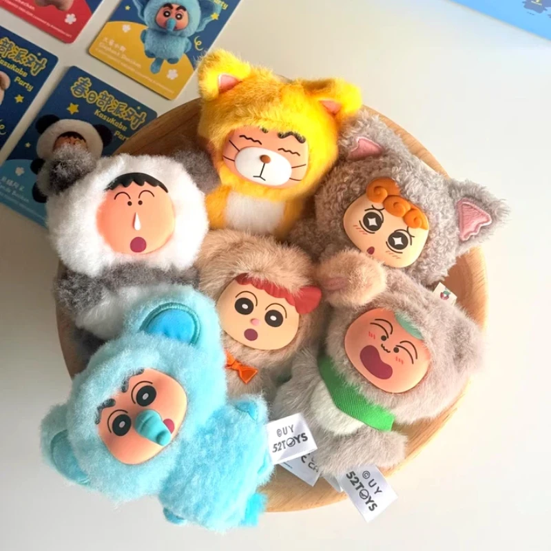 

52TOYS Crayon Shinchan Kasukabe Party Plush Blind Box Collectible Trendy Toy Keychain Bag Pendant Ornament Gift For Anime Lovers