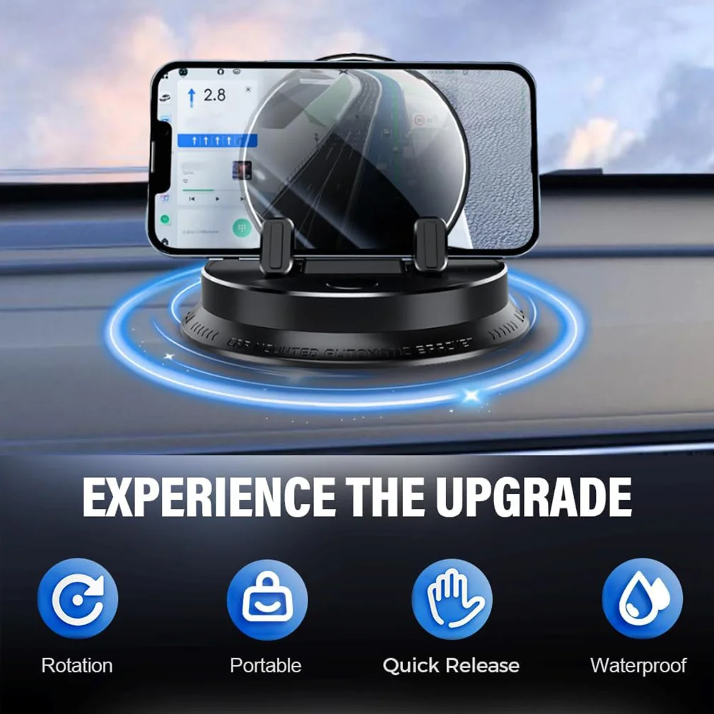 Electric Car Phone Holder 360° Rotation Wireless Charging Phone Mount Non-Slip Cell Phone Bracket for iPhone Android Smartphones