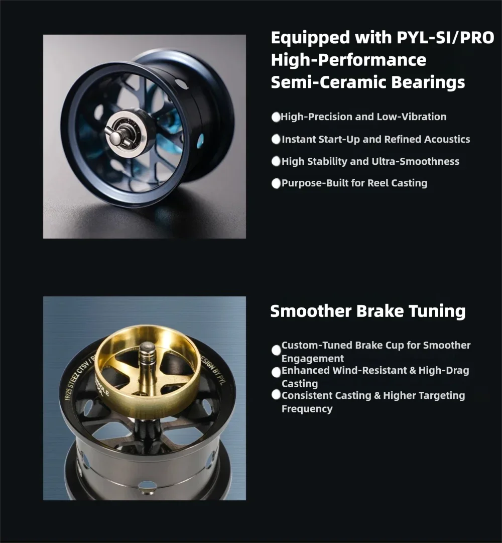PYL PD30 Modifizierte Spule für Daiwa 19/25 STEEZ CT SV/ 19 ALPHAS CT SV700 Titan-Spule mit flachem Profil, geeignet für Fluorocarbon- und Nylon-Schnur – Detail 10