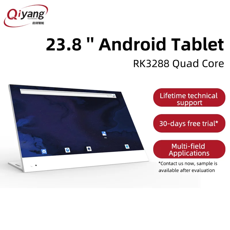 Tablet Android RK3288 23.8 inci, braket pasang dinding komputer dengan desain 2.4Ghz WIFI IP50