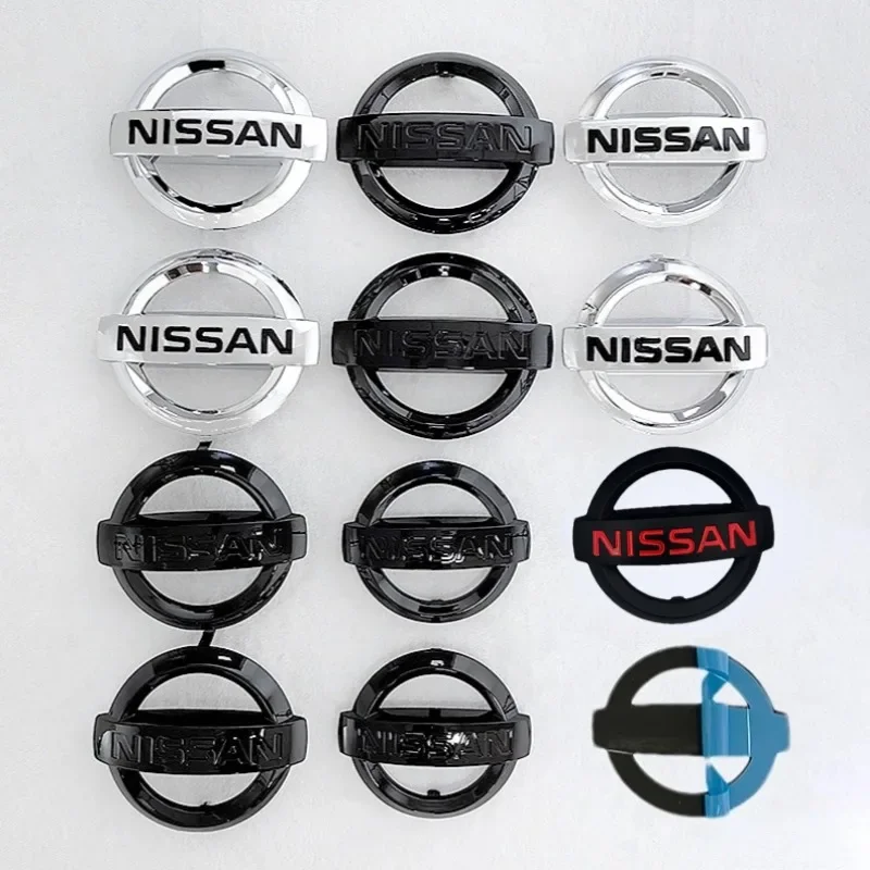 For Nissan Qashaqai Sylphy X-trail Note Elgrand Leaf Juke ABS Car Front Emblem Rear Trunk Badge Sticker Exterior Accessories