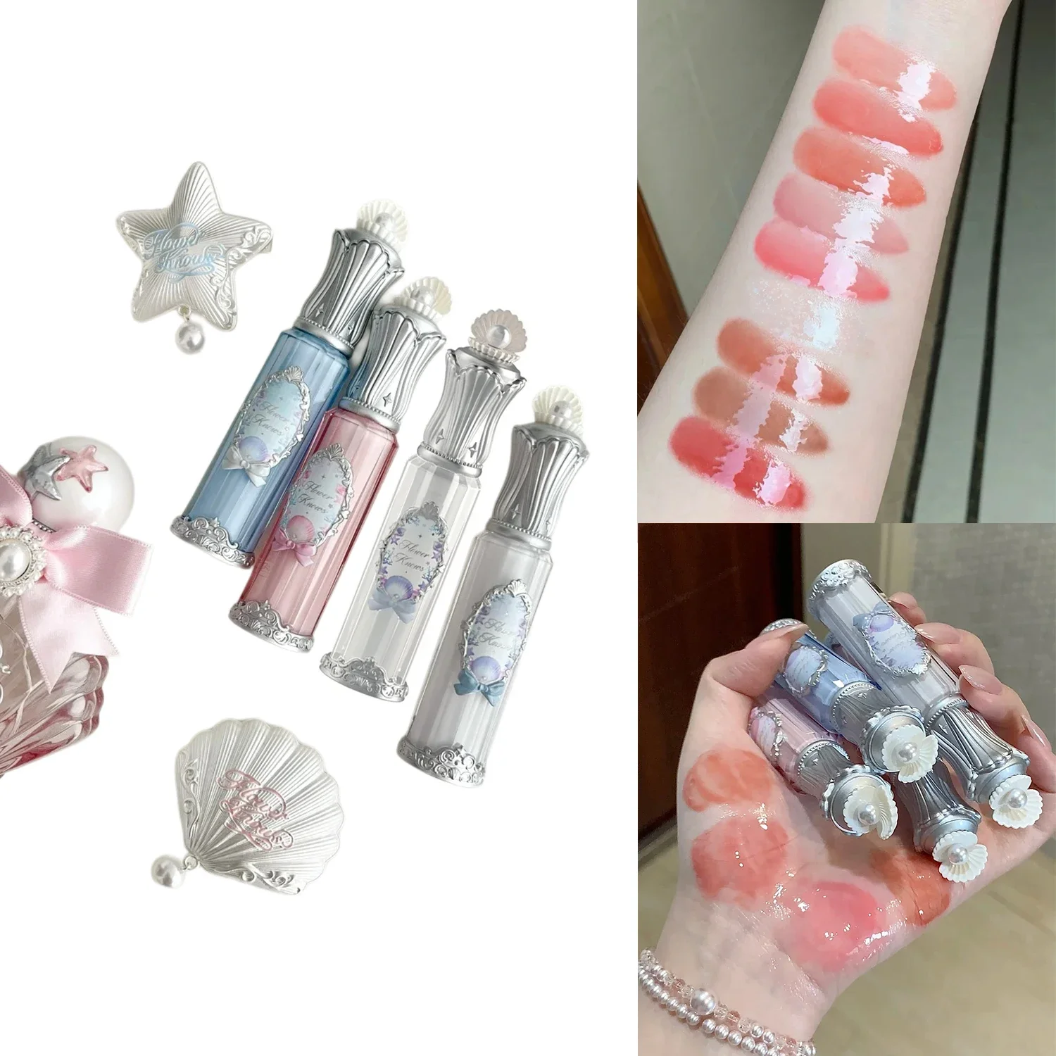 Flower Knows Shell's Jewel Lip Essence Lip Oil Hydrating Plumping Gloss Non Sticky Long Lasting Natural Shine Lip Tint 2025 New
