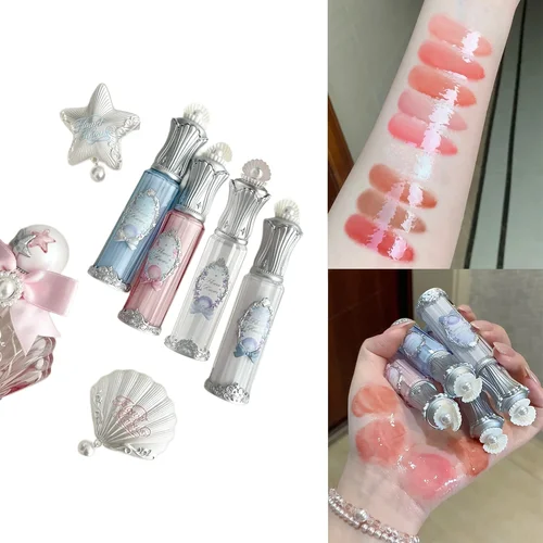 Flower Knows-joya de concha, esencia labial, aceite labial, brillo hidratante, no pegajoso, brillo Natural de larga duración, tinte labial 2025 nuevo