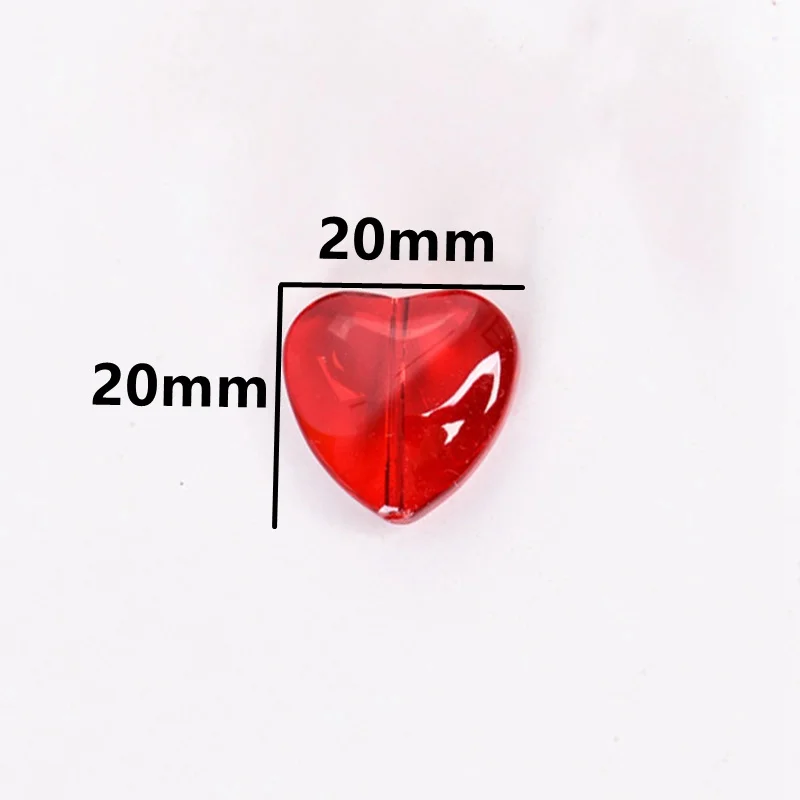 

Orbelle Heart Shape 20mm 5pcs Glossy Crystal Glass Loose Beads For Jewelry Making DIY Crafts Findings