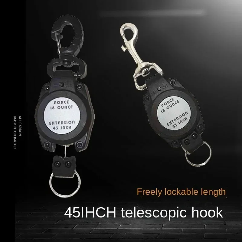 Diving space can be freely adjusted length Stainless steel wire telescopic anti-lost rope pendant buckle Diving accessories