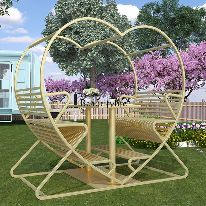 Clock in outdoor photo love bar chair booth table chair scenic wedding shooting props