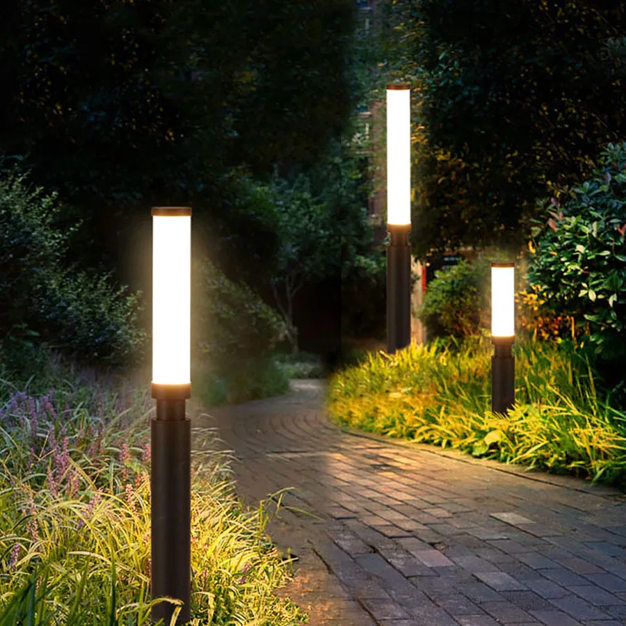 10W LED Cylinder Garden Lawn Light Outdoor Aluminum Pathway Light Landscape Courtyard Villa Grassland Road Bollards Lights