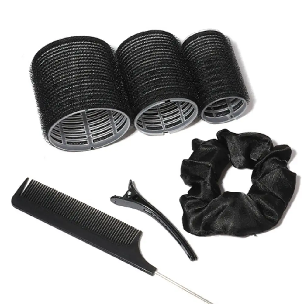 35Pcs Black Self-Grip Hair Rollers Set 3 Sizes Rollers Lightweight Curly Hair Roller Plastic Clips with Comb