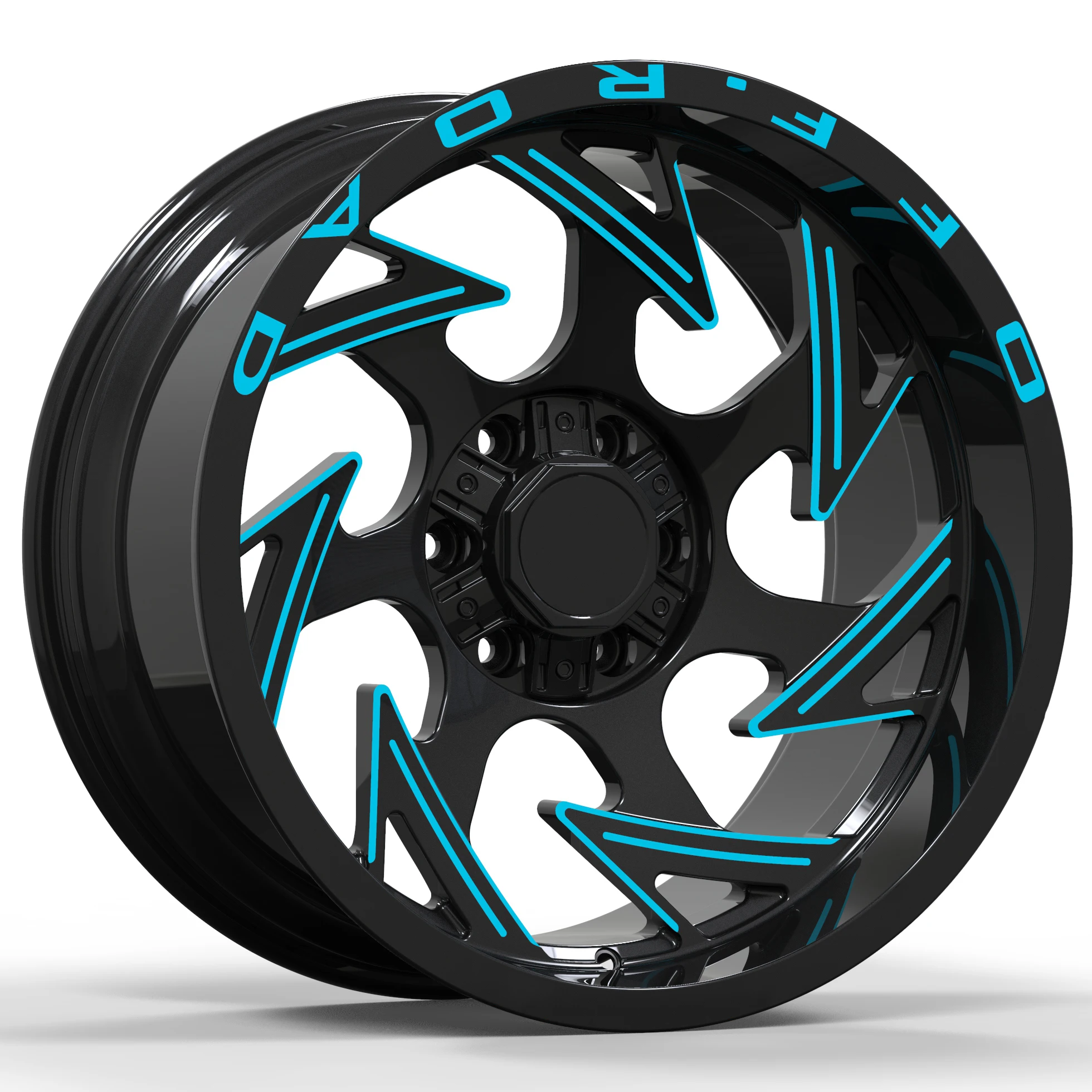 New model off-road wheels rin 20 inches 6 holes passenger car wheels with blue rims  customizable