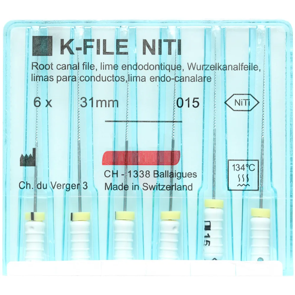 6pcs/Pack 21/25mm Dental K-FILE NiTi Flexible Endo Root Canal K Files Hand Use Endodontic Nickel Titanium Dentistry Products