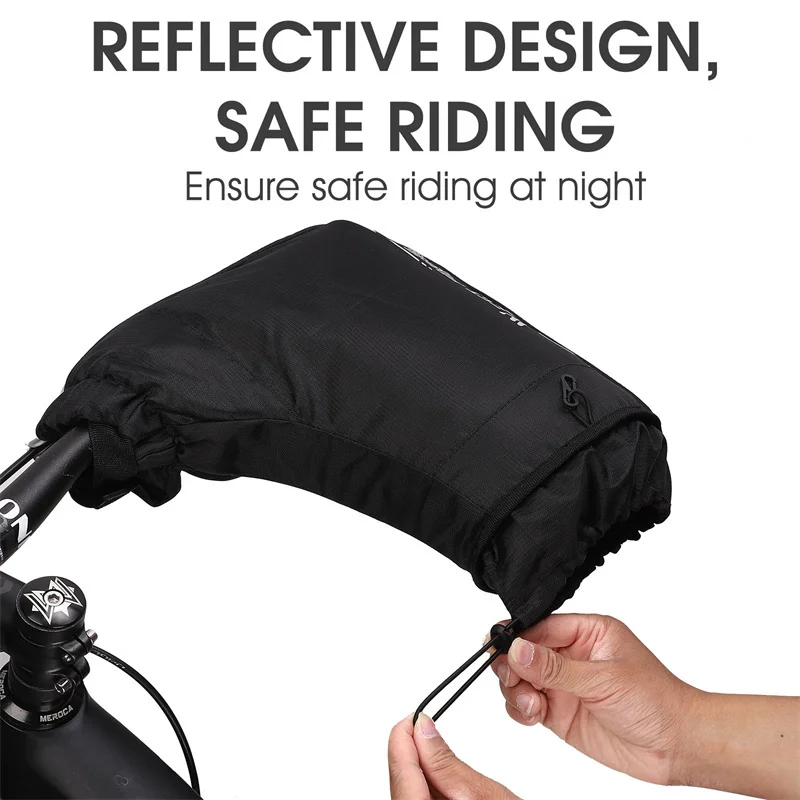 WEST BIKING Winter Bicycle Handlebar Mittens Thermal Windproof Bar Mittens MTB Road Bike E-bike Motorcycle Outdoor Cycling Glove