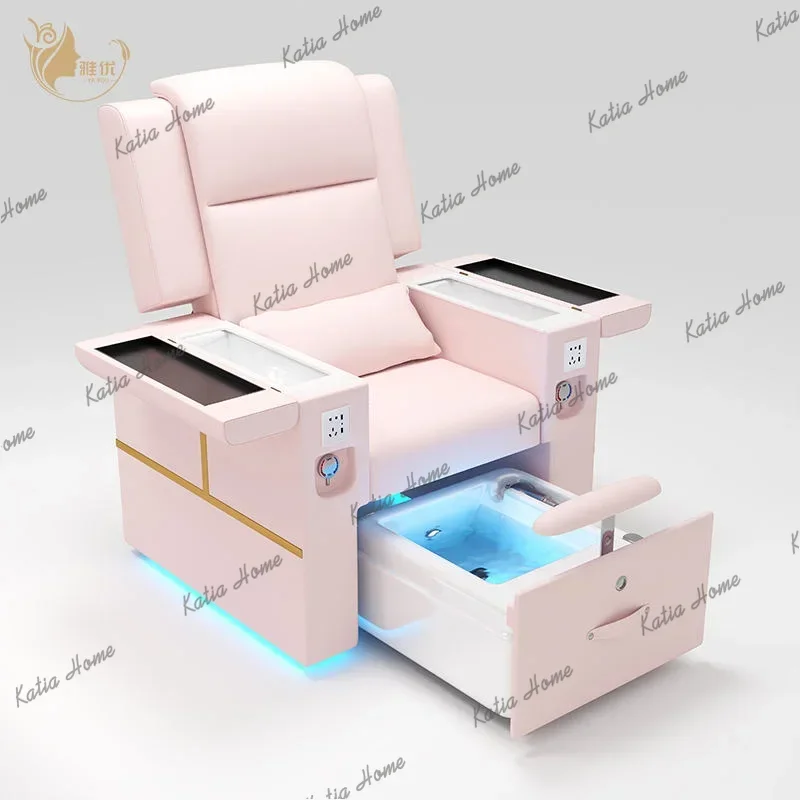 LSModern pink Pedicure Chair Luxury Salon Furniture Foot Spa Chair for Beauty Salon with Massage Pedicure Chair Accessories